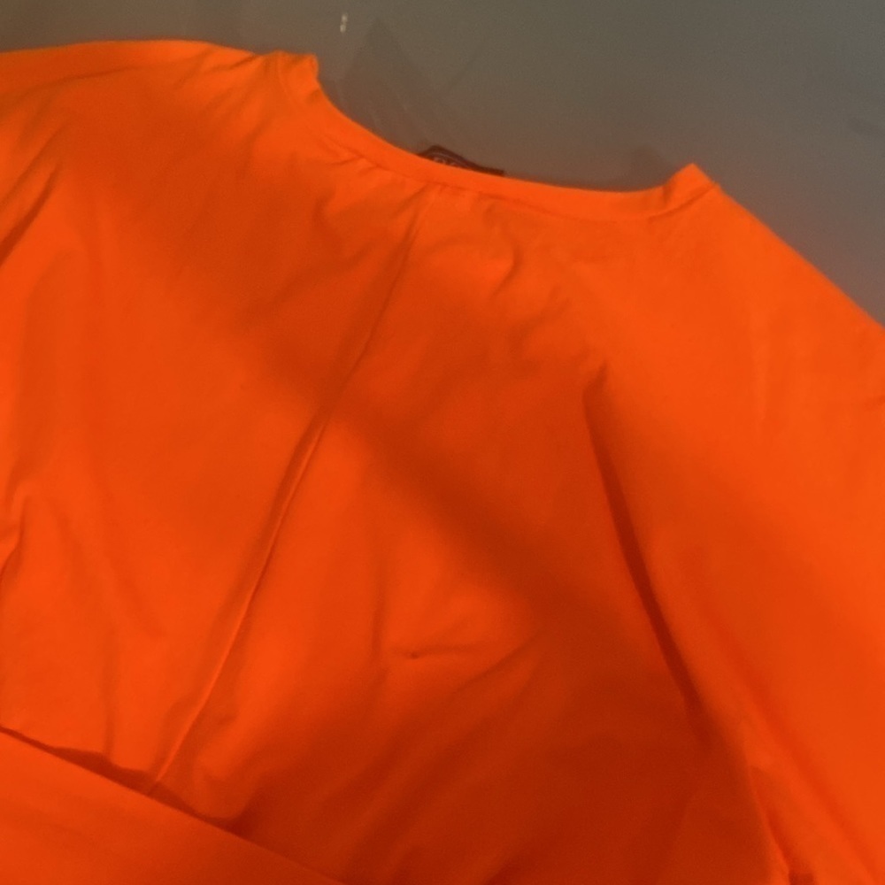NWT Eloquii Orange Plus Size Cotton Dress with Stretch Size 16 - Picture 8 of 9